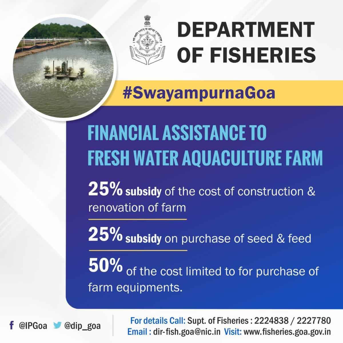 Financial assistance available to freshwater aquaculture farm
