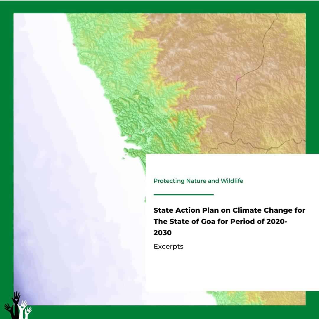 State action plan on Climate Change for the state of Goa for the period of 2020 – 2030