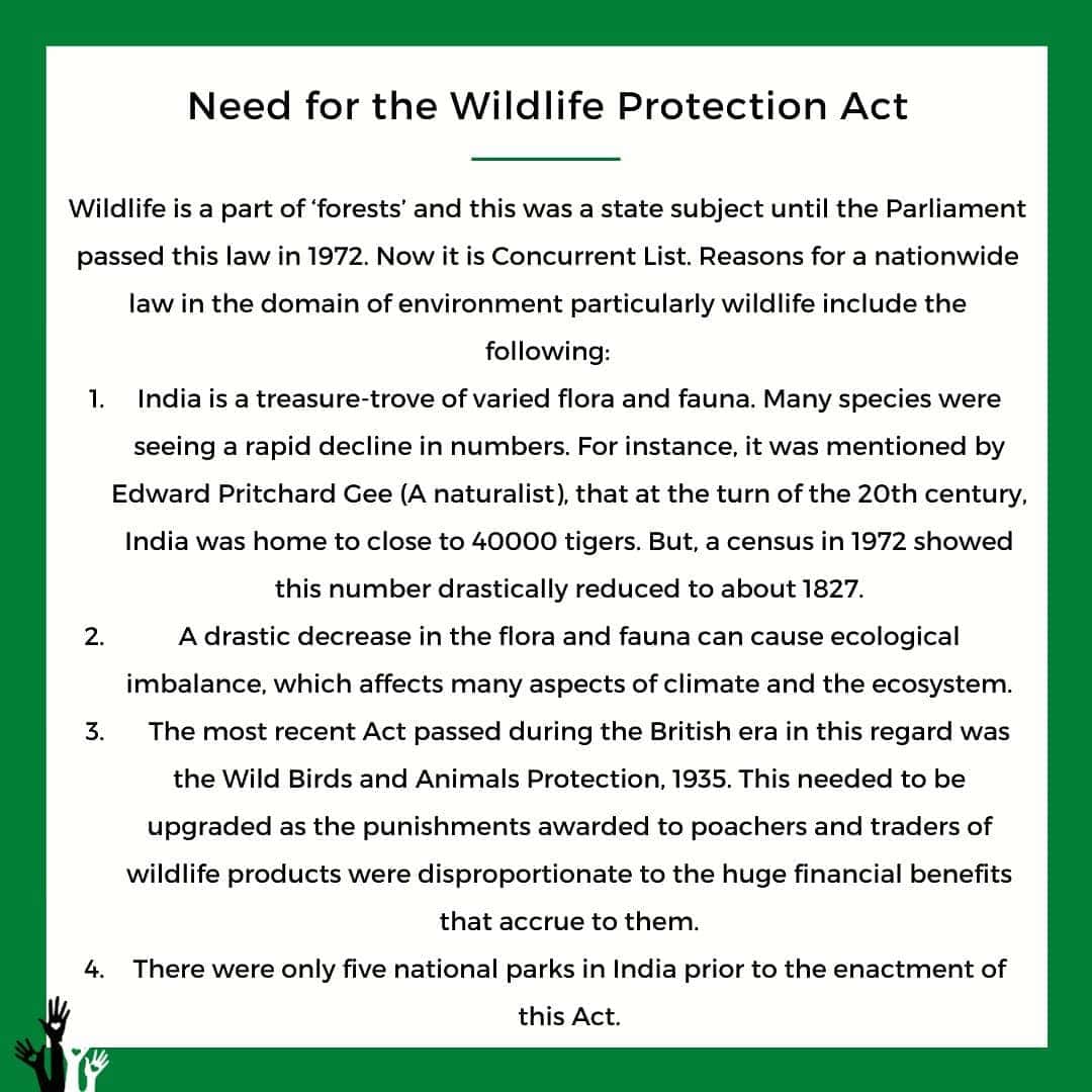 essay on wildlife protection act 1972